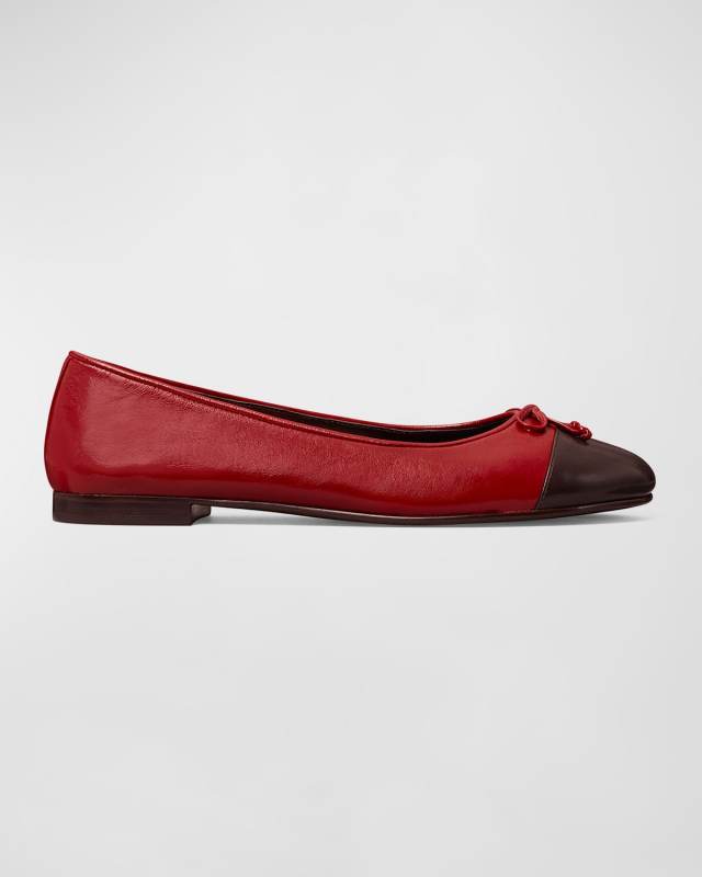 Bicolor Cap-Toe Ballerina Flats